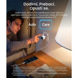 Anker Nano 45W putni zidni punjač sa ekranom, USB-C port, beli - Slika 4