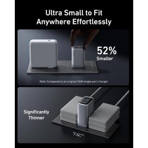 Anker Prime 100W GaN zidni brzi punjač, 3-porta (2x USB-C i 1x USB-A) srebrni - Slika 2