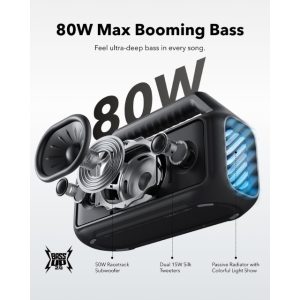 Anker Soundcore Boom 2 80W 2.1 prenosivi bluetooth IPX7 zvučnik crni - Slika 2