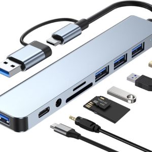 Fast Asia USB 3.0+TIP C na 4xUSB 3.0+TIP C+SD/micro sd+ Audio metal HUB - Slika 1