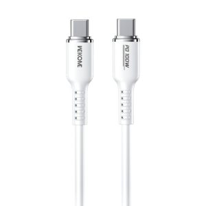 Wekome WDC-11 Kabl 3.1 USB tip C M/M 1.2m, za Super brzo punjenje 100W/480Mbps, Silicon Soft, beli - Slika 1
