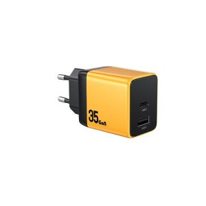 Wekome WP-U36 Superbrzi Strujni GaN punjač, 2-porta USB (3.0 i 3.1 tip C) 35W, žuti - Slika 2