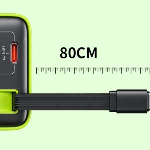Wekome WP-U39 Superbrzi Strujni GaN punjač, 2-porta USB (3.0 i 3.1 tip C) 65W sa displlejom i USB 3.1 tip C kablom 0.8m, žuti - Slika 3