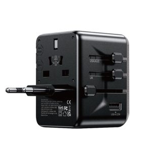 Wekome WP-U69 Univerzalni Strujni GaN punjač, 5-porta USB (3.0 i 4 x 3.1 tipC-EU/UK/AU/US/JAP) 35W, crni - Slika 1