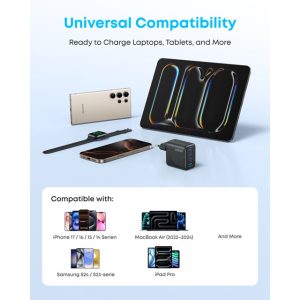 Anker Zolo 70W 4-porta(3x USB-C i 1x USB-A) zidni punjač crni - Slika 4