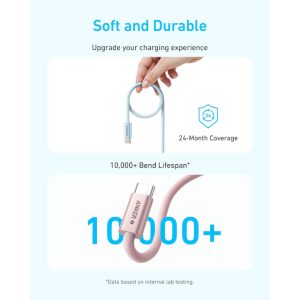Anker Zolo USB tip-C kabl M/M 1.8m, za Apple, super brzo punjenje 240W/480Mbps, pleteni, crni - Slika 5