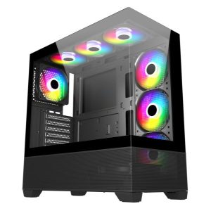 Ig Max Kućište IG-MAX X218B-4F Black Horizon V2 ARGB glass - Slika 1