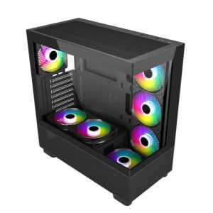Ig Max Kućište IG-MAX X218B-4F Black Horizon V2 ARGB glass - Slika 4