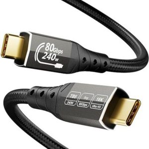 E-Green Kabl USB4 V2.0 USB C-CM/M Thunderbolt 5/4, 80Gbps/PD 16K@60Hz 8K@120Hz, 2m, crni - Slika 2