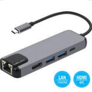Fast Asia Adapter-konvertor TIP-C na HDMI + 2xUSB 3.0 + TIP C + RJ45 - Slika 1