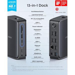 Anker Nano Docking Stanica, 13u1 crna - Slika 4