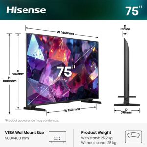 Hisense 75 inča 75E7S PRO Hi-QLED 4K UHD Smart TV - Slika 5