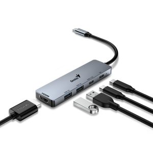 Genius UH-500 5-in-1 USB Hub srebrni - Slika 1
