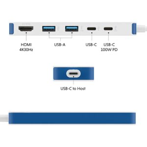 Targus HyperDrive Flex 5 Port USB-C Hub beli (HD4101BUGL) - Slika 1