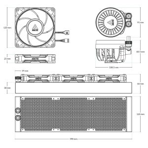 Arctic Liquid Freezer III Pro 360 vodeno hlađenje crno (ACFRE00180A) - Slika 2