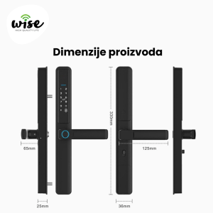 Wise pametna brava sa otiskom prsta, vodootporna, crna, WSHB22-C - Slika 3