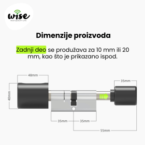 Wise pametni cilindar sa otiskom prsta, WSHBC1-F - Slika 2