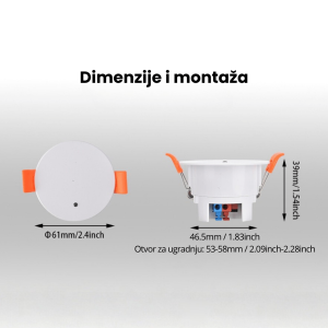 Wi-Fi plafonski senzor prisutnosti, WSHS09-P - Slika 4