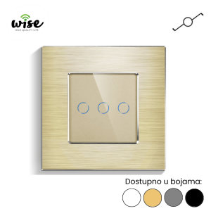 Wise naizmenični prekidač, 3 tastera – aluminijumski panel - Slika 3