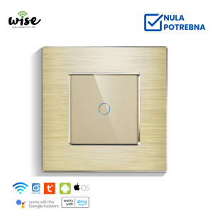 Wise pametni prekidač, 1 taster, aluminijumski panel krem - Slika 1