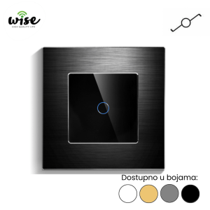 Wise naizmenični prekidač, 1 taster – aluminijumski panel - Slika 3