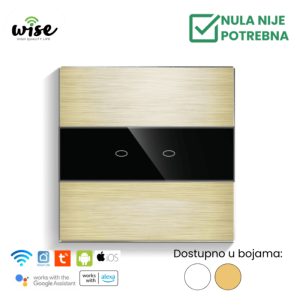 Wise pametni prekidač, 2 tastera „bez nule“ aluminijumski panel - Slika 3