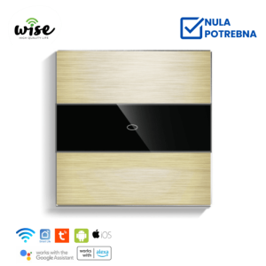 Wise pametni prekidač, 1 taster, krem boja, aluminijumski panel - Slika 1