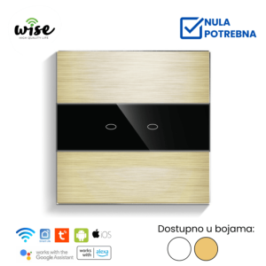 Wise pametni prekidač, 2 tastera aluminijumski panel - Slika 1