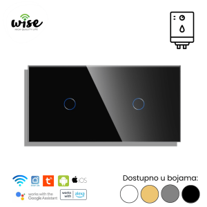 Wise set za kupatilo, 1t + 1t, staklo crna - Slika 1