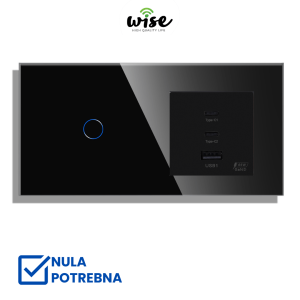 Wise modularni set prekidač 1 taster+punjač brzi 65w - Slika 2