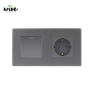 Wise modularni set, jednopolni prekidač (1t) + šuko utičnica, plastični panel - Slika 3