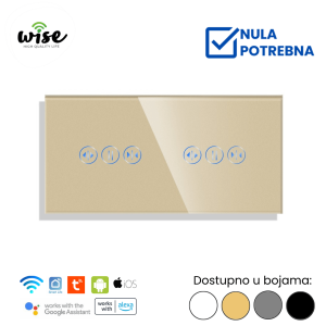 Wise pametni prekidač za dve roletne/zavese staklo - Slika 3