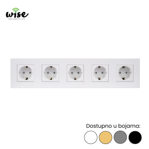Wise modularni set, petostruka šuko utičnica, plastični panel - Slika 2