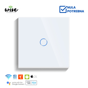 Wise pametni prekidač, 1 taster – stakleni panel beli - Slika 1