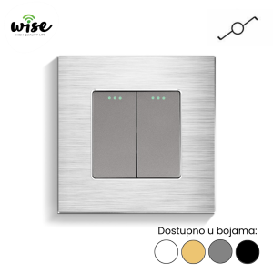 Wise mehanički naizmenični prekidač, 2 tastera, aluminijum - Slika 3