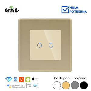 WISE pametni prekidač – 2 tastera, PVC mat panel - Slika 4