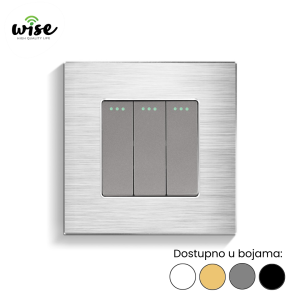 Wise mehanički prekidač, 3 tastera, aluminijum - Slika 3