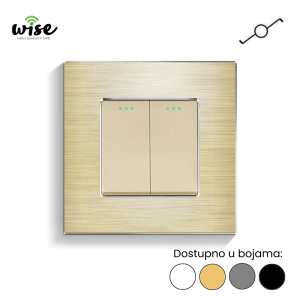 Wise mehanički naizmenični prekidač, 2 tastera, aluminijum - Slika 2