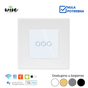 Wise pametni prekidač – 3 tastera, PVC mat panel - Slika 4