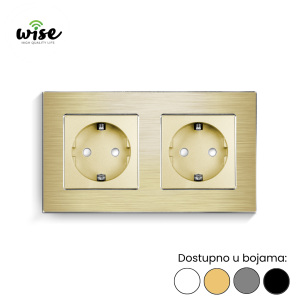 Wise modularni set, dvostruka šuko utičnica, aluminijum - Slika 4