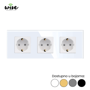 Wise modularni panel sa 3 standardne utičnice 16A – stakleni panel - Slika 2