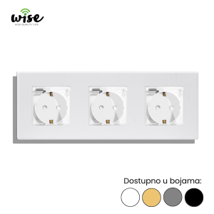 Wise modularni panel sa 3 standardne utičnice 16A sa poklopcem – PVC panel - Slika 4
