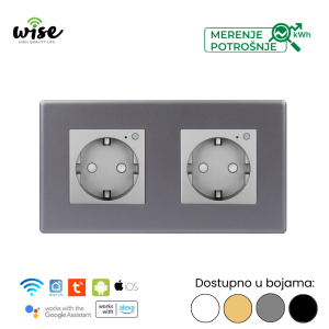 Wise pametna utičnica, modularna dupla 16A, sa mernjem potrošnje, PVC panel - Slika 4