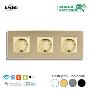 Wise trostruka pametna utičnica 16A sa merenjem potrošnje – PVC panel - Slika 4