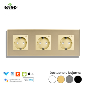 Wise trostruka pametna utičnica 16A – PVC panel - Slika 1