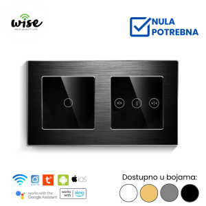 Wise pametni prekidač, 1t + roletna/zavesa aluminijum - Slika 2