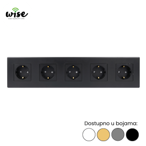 Wise modularni set, petostruka šuko utičnica, plastični panel - Slika 4