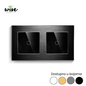 Wise standardni prekidač na dodir, 1t + 1t, aluminijum - Slika 2