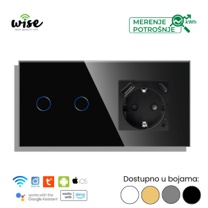 Wise modularni set pametan prekidač 2t + pametna utičnica sa A/C punjačem - Slika 4