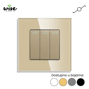 Wise mehanički naizmenični prekidač, 3 tastera, PVC mat - Slika 3